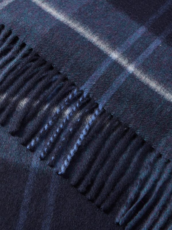 Fringed Checked Cashmere Scarf - CU