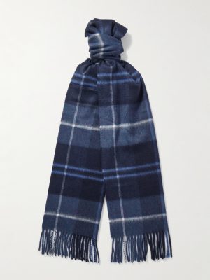 Fringed Checked Cashmere Scarf Fringed Checked Cashmere Scarf
