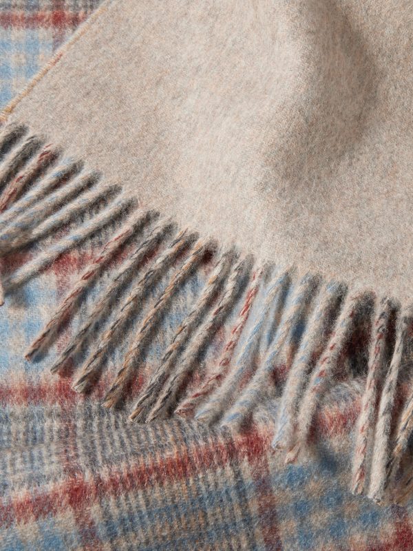 Fringed Checked Cashmere Scarf - CU Fringed Checked Cashmere Scarf - CU