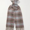Fringed Checked Cashmere Scarf Fringed Checked Cashmere Scarf