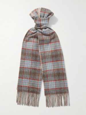 Fringed Checked Cashmere Scarf Fringed Checked Cashmere Scarf