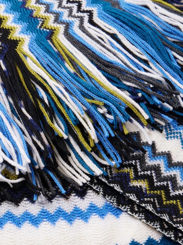 Fringed Jacquard-Knit Wool Scarf - CU