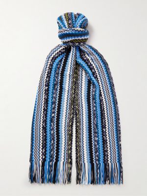 Fringed Jacquard-Knit Wool Scarf Fringed Jacquard-Knit Wool Scarf