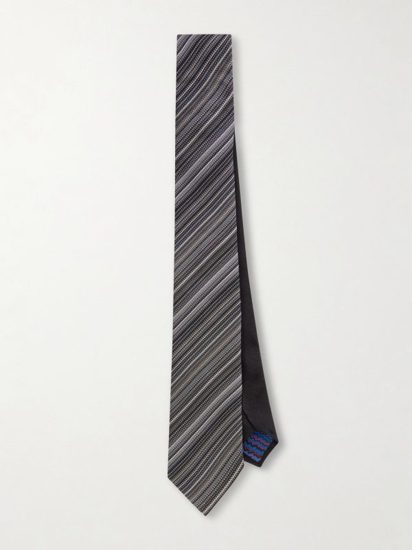 7cm Striped Silk-Jacquard Tie