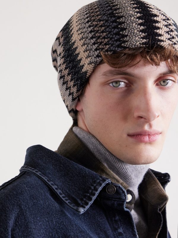 Striped Wool-Blend Beanie - OU Striped Wool-Blend Beanie - OU