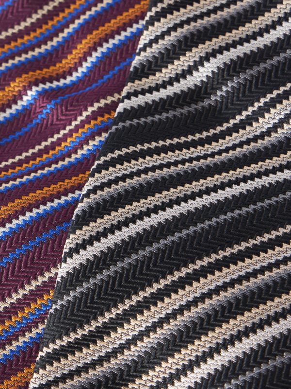 7cm Striped Silk-Jacquard Tie - CU