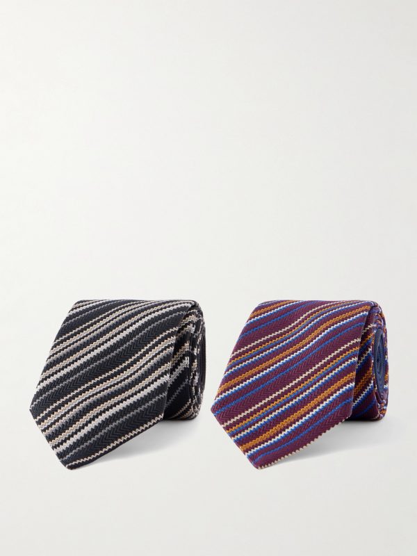 7cm Striped Silk-Jacquard Tie