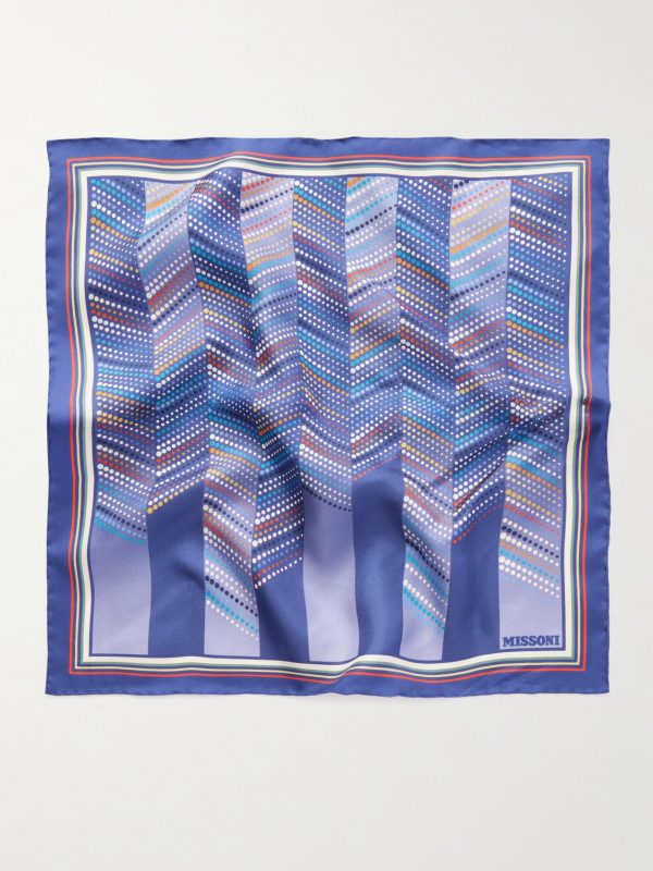 Set of Two Printed Silk-Voile Pocket Squares - E1 Set of Two Printed Silk-Voile Pocket Squares - E1