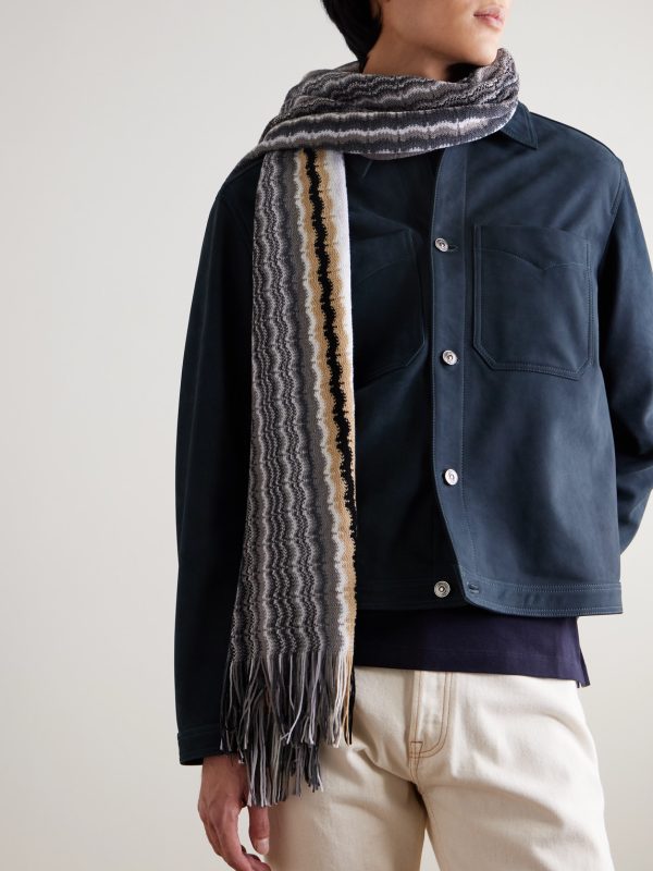 Fringed Wool Scarf - OU