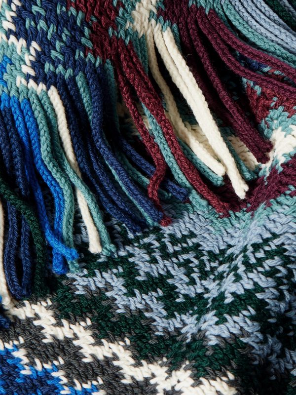 Fringed Jacquard-Knit Wool Scarf - CU Fringed Jacquard-Knit Wool Scarf - CU