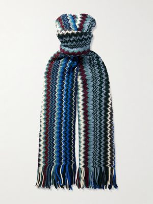 Fringed Jacquard-Knit Wool Scarf
