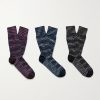 Three-Pack Space-Dyed Cotton-Blend Socks