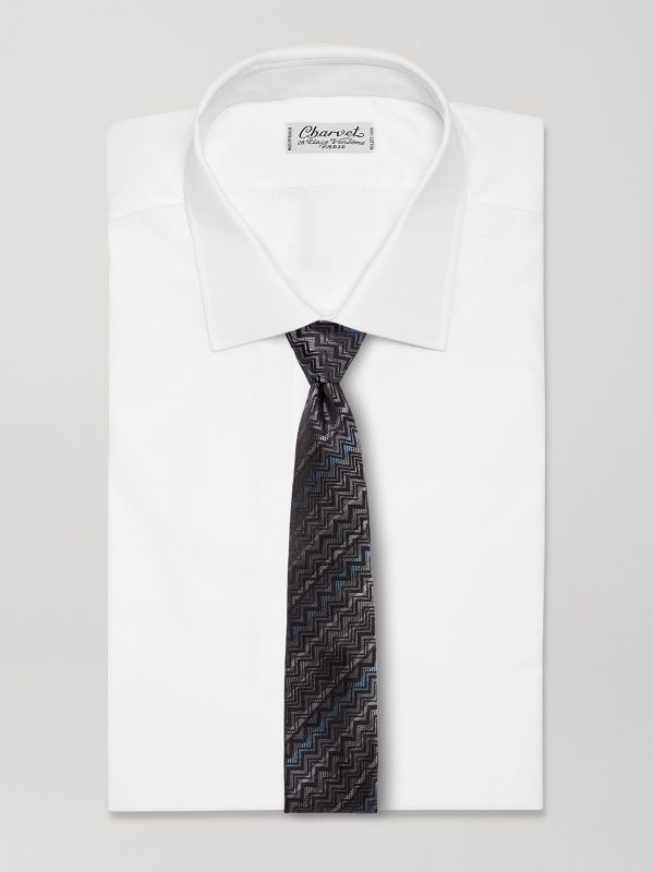7cm Silk-Jacquard Tie - OU