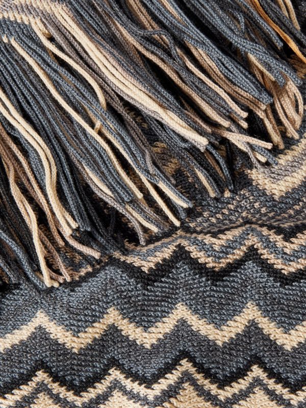 Fringed Jacquard-Knit Wool Scarf - CU Fringed Jacquard-Knit Wool Scarf - CU