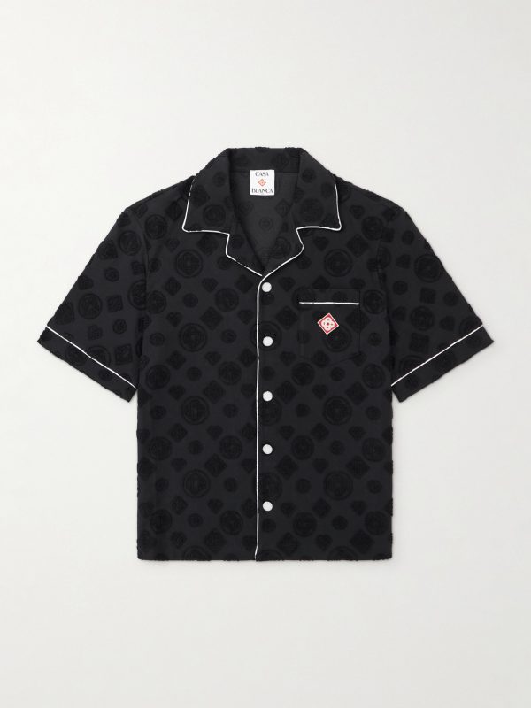 Logo-Appliquéd Cotton-Blend Poplin Shirt