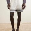 Straight-Leg Logo-Appliquéd Striped Crocheted Cotton Drawstring Shorts - FR