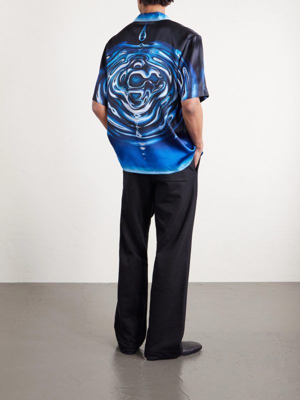Camp-Collar Printed Silk Shirt - BK Camp-Collar Printed Silk Shirt - BK