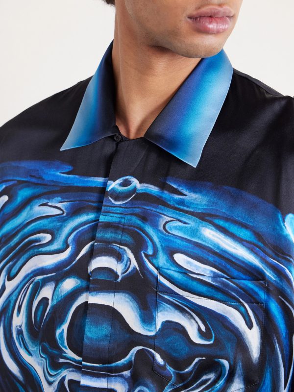 Camp-Collar Printed Silk Shirt - CU Camp-Collar Printed Silk Shirt - CU