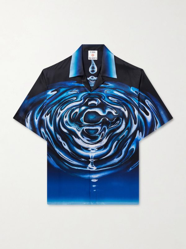Camp-Collar Printed Silk Shirt Camp-Collar Printed Silk Shirt