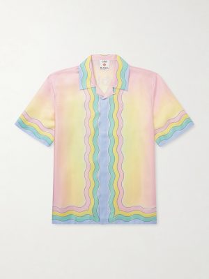 For The Love Of Dance Camp-Collar Printed Silk-Twill Shirt