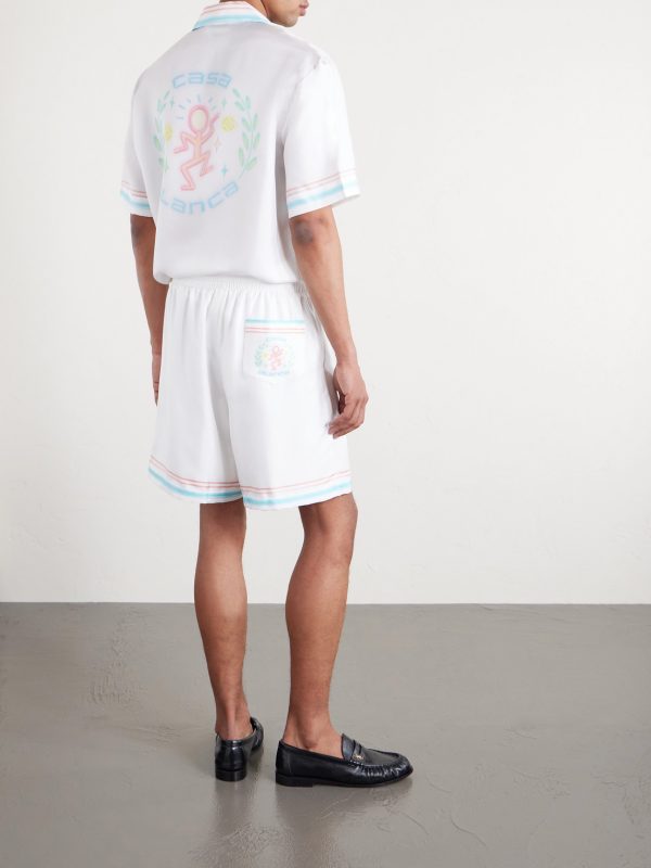 Dance Joy Straight-Leg Striped Silk-Twill Shorts - BK Dance Joy Straight-Leg Striped Silk-Twill Shorts - BK