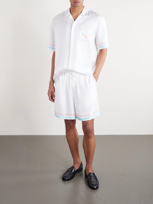 Dance Joy Straight-Leg Striped Silk-Twill Shorts - OU Dance Joy Straight-Leg Striped Silk-Twill Shorts - OU