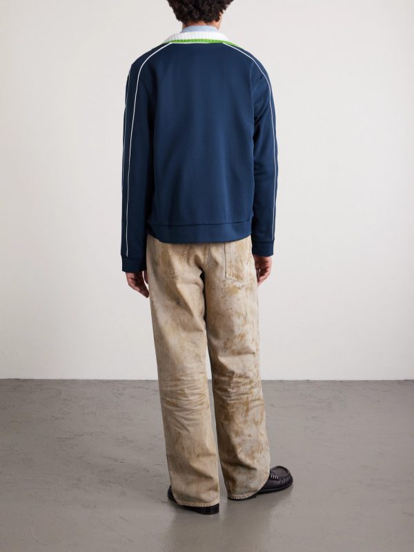 Logo-Embroidered Piqué Track Jacket - BK