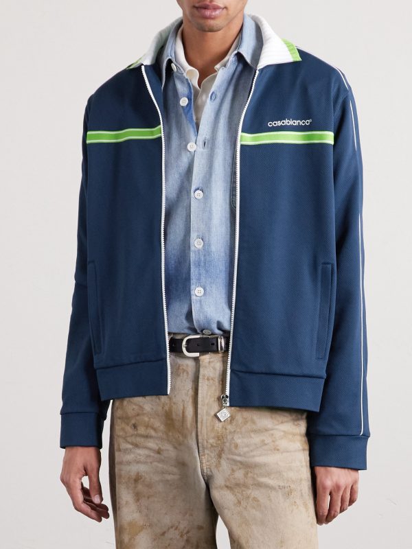 Logo-Embroidered Piqué Track Jacket - FR