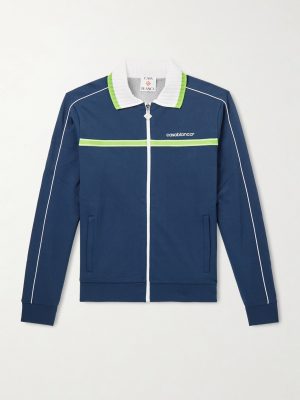 Logo-Embroidered Piqué Track Jacket Logo-Embroidered Piqué Track Jacket