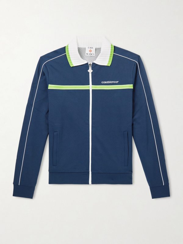 Logo-Embroidered Piqué Track Jacket