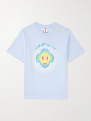 Airbrush Smiley Logo-Print Organic Cotton-Jersey T-Shirt