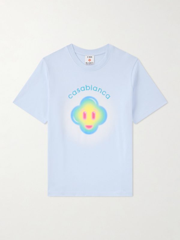 Airbrush Smiley Logo-Print Organic Cotton-Jersey T-Shirt Airbrush Smiley Logo-Print Organic Cotton-Jersey T-Shirt