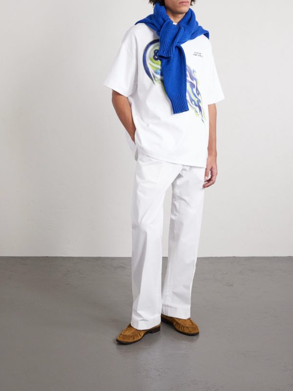 Flaming Tennis Ball Oversized Printed Cotton-Blend Jersey T-Shirt - OU Flaming Tennis Ball Oversized Printed Cotton-Blend Jersey T-Shirt - OU