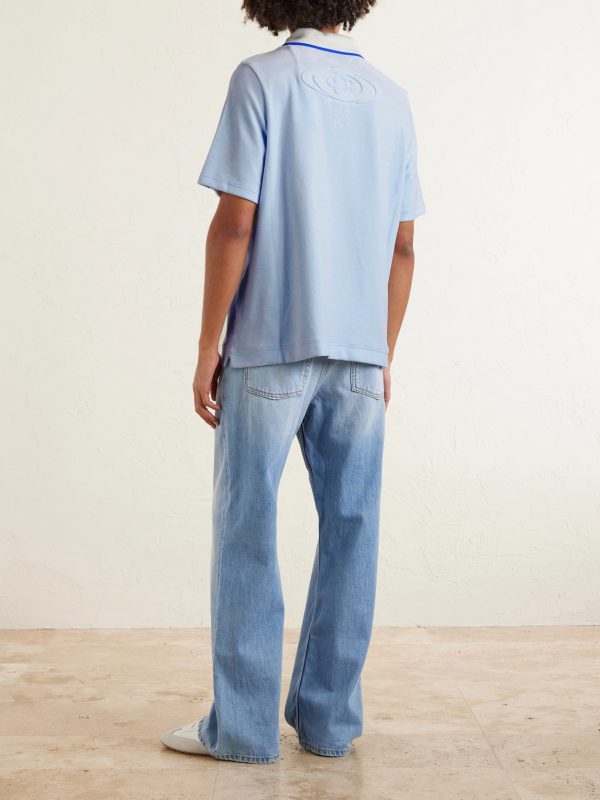 Logo-Appliquéd Cotton-Blend Velour Polo Shirt - BK Logo-Appliquéd Cotton-Blend Velour Polo Shirt - BK