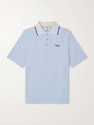 Logo-Appliquéd Cotton-Blend Velour Polo Shirt Logo-Appliquéd Cotton-Blend Velour Polo Shirt