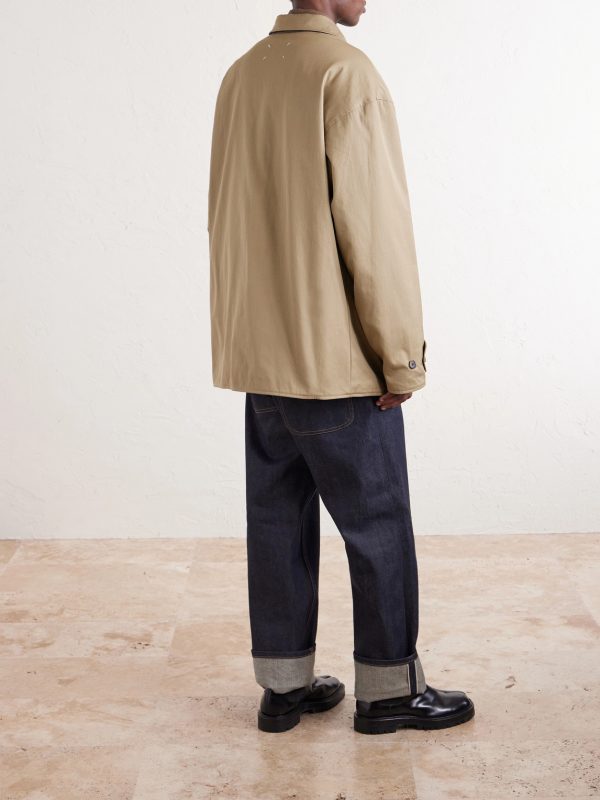 Oversized Padded Cotton-Gabardine Jacket - BK Oversized Padded Cotton-Gabardine Jacket - BK