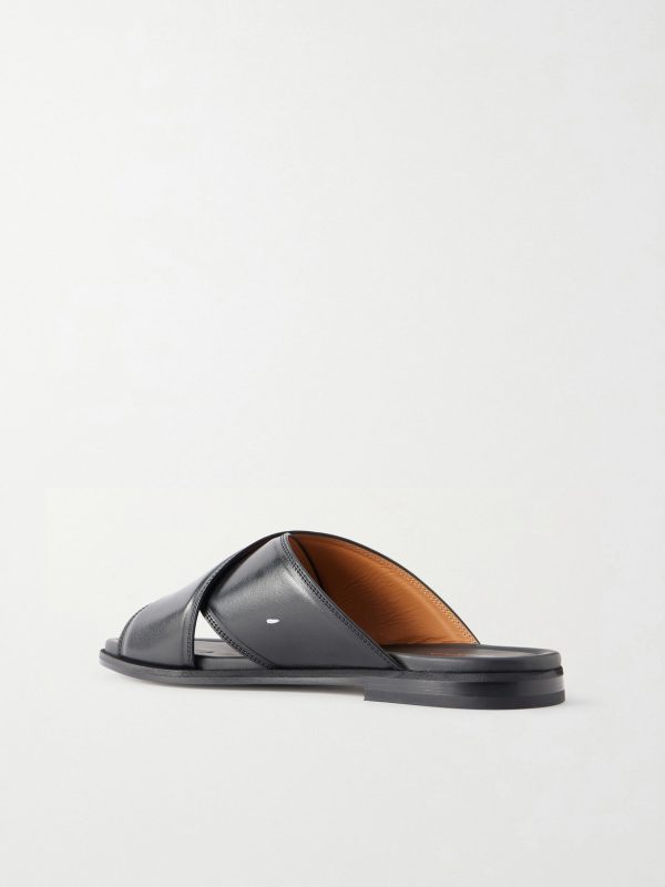 Tabi Embellished Leather Slides - BK