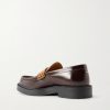 Décortiqué Suede-Trimmed Leather Loafers - BK Décortiqué Suede-Trimmed Leather Loafers - BK
