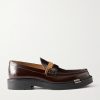Décortiqué Suede-Trimmed Leather Loafers Décortiqué Suede-Trimmed Leather Loafers