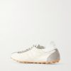 Sprinters Distressed Suede-Trimmed Leather Sneakers - BK Sprinters Distressed Suede-Trimmed Leather Sneakers - BK