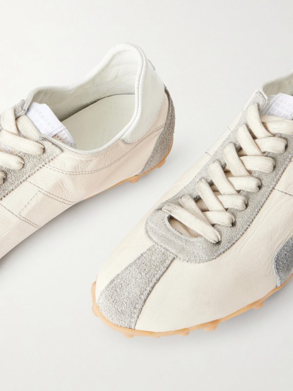Sprinters Distressed Suede-Trimmed Leather Sneakers - CU Sprinters Distressed Suede-Trimmed Leather Sneakers - CU