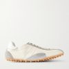 Sprinters Distressed Suede-Trimmed Leather Sneakers Sprinters Distressed Suede-Trimmed Leather Sneakers