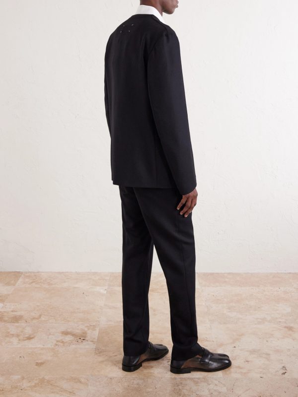 Slim-Fit Virgin Wool-Twill Drawstring Trousers - BK
