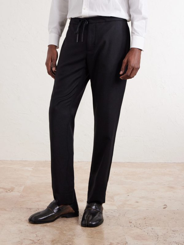 Slim-Fit Virgin Wool-Twill Drawstring Trousers - FR