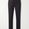Slim-Fit Virgin Wool-Twill Drawstring Trousers