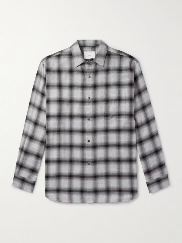 Checked Lyocell-Blend Shirt