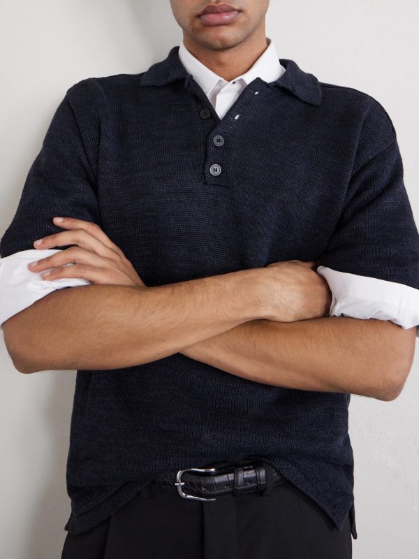 Knitted Linen Polo Shirt - CU