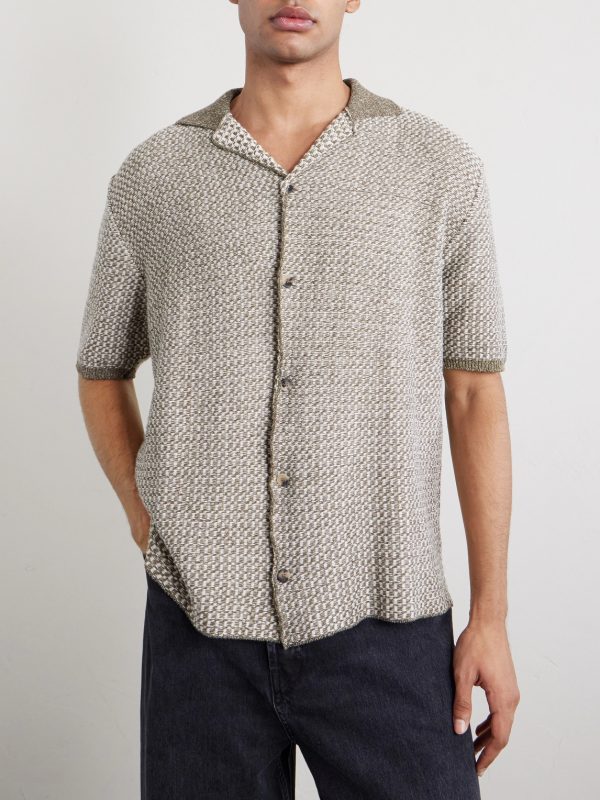 Tonnta Camp-Collar Linen, Cotton and Cashmere-Blend Shirt - FR Tonnta Camp-Collar Linen, Cotton and Cashmere-Blend Shirt - FR