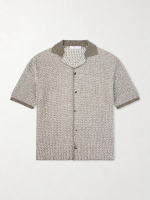 Tonnta Camp-Collar Linen, Cotton and Cashmere-Blend Shirt Tonnta Camp-Collar Linen, Cotton and Cashmere-Blend Shirt