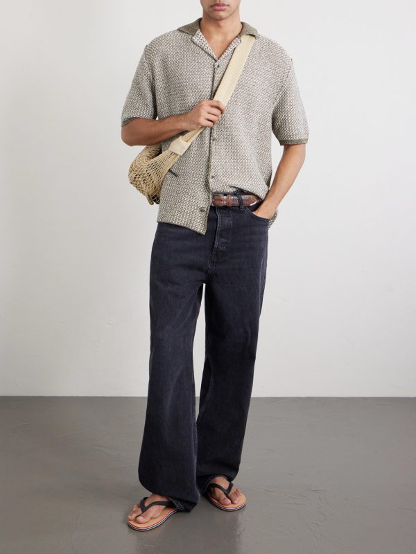 Tonnta Camp-Collar Linen, Cotton and Cashmere-Blend Shirt - OU Tonnta Camp-Collar Linen, Cotton and Cashmere-Blend Shirt - OU